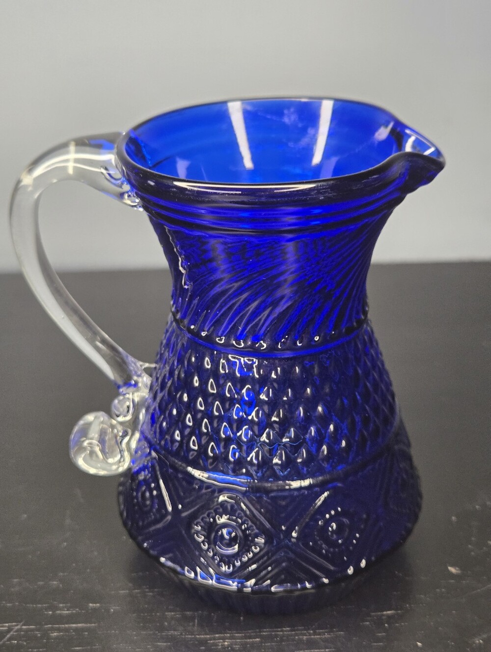 Vintage Pilgrim Cobalt Blue Glass 4.5" Pitcher/ Creamer